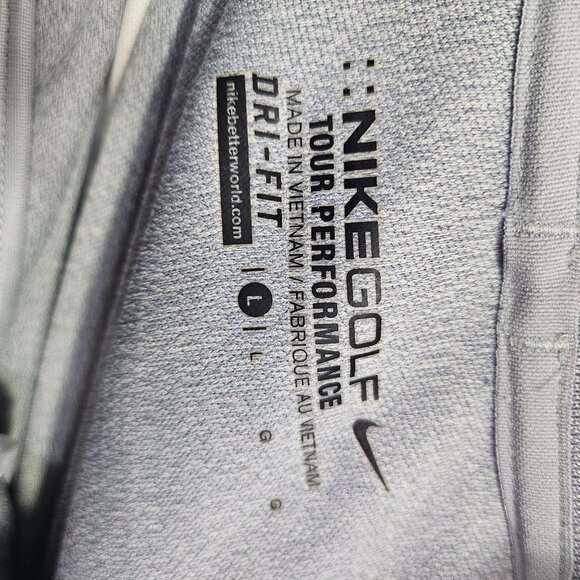 Nike Golf Dri-Fit Tour Performance Long Sleeve Pullover Size L White/Gray - Picture 3 of 5